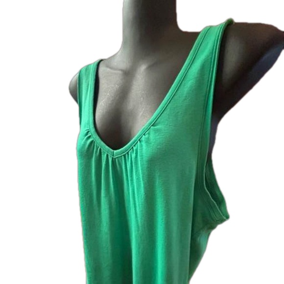 NWOT XL Merona green scoop v-neck loose relaxed fit ribbed knit tank top - Picture 8 of 13